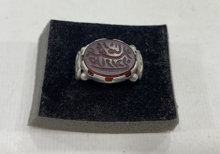 OSMANLI DÖNEMİ AKİK TAŞLI VE AY YILDIZLI NADİR YÜZÜK