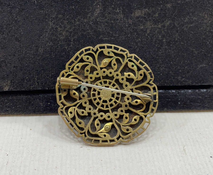 TOLEDO İŞİ ALTIN ÇAKMA NADİR ANTİKA BROŞ