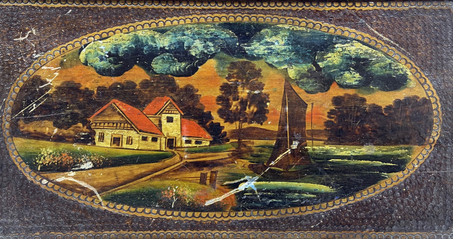 AHŞAP ÜZERİ EL BOYAMA OSMANLI DÖNEMİ TEPSİ