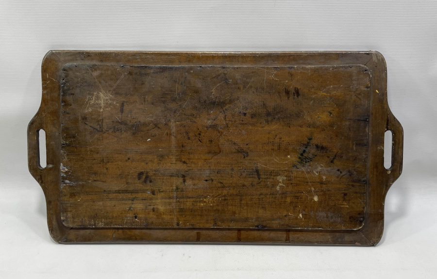 AHŞAP ÜZERİ EL BOYAMA OSMANLI DÖNEMİ TEPSİ