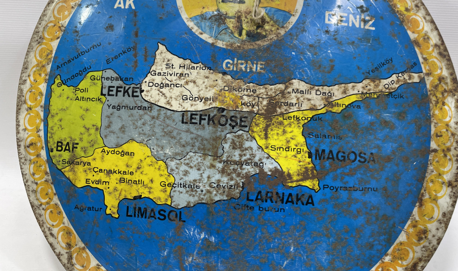 KIBRIS ADASININ TAMAMININ TÜRK TOPRAĞI GÖRÜLDÜĞÜ NADİR PANO