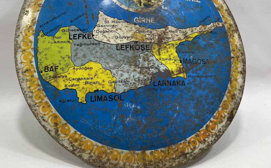 KIBRIS ADASININ TAMAMININ TÜRK TOPRAĞI GÖRÜLDÜĞÜ NADİR PANO