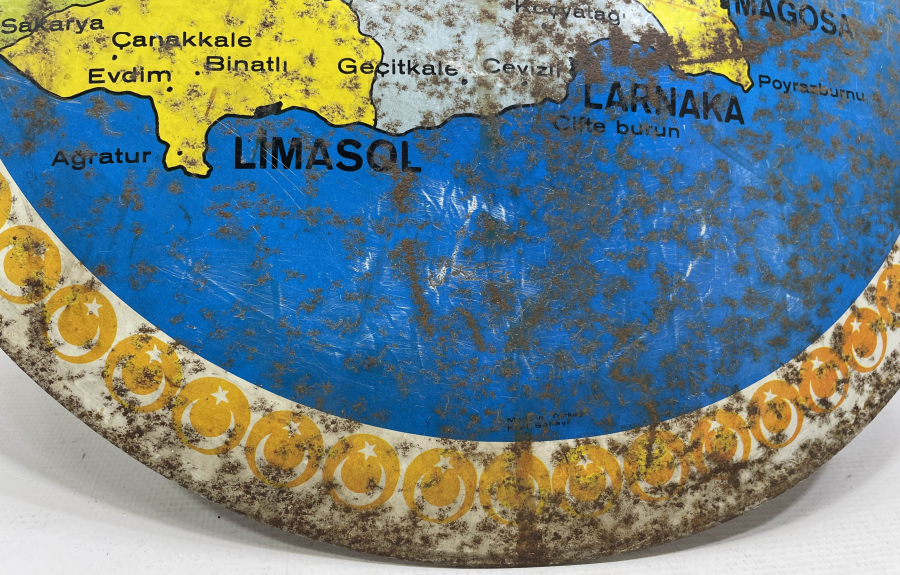 KIBRIS ADASININ TAMAMININ TÜRK TOPRAĞI GÖRÜLDÜĞÜ NADİR PANO