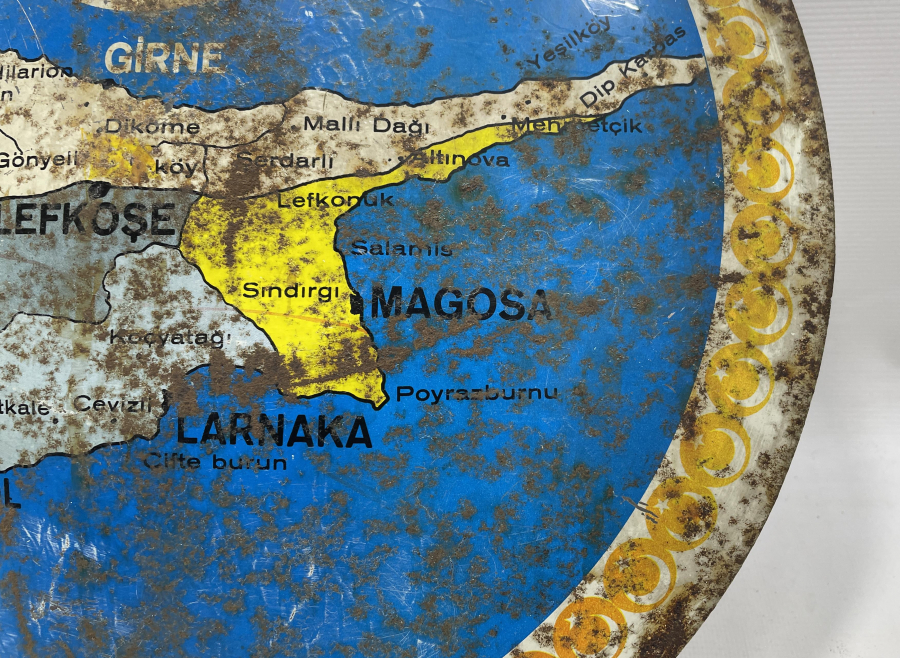 KIBRIS ADASININ TAMAMININ TÜRK TOPRAĞI GÖRÜLDÜĞÜ NADİR PANO