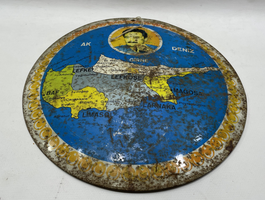 KIBRIS ADASININ TAMAMININ TÜRK TOPRAĞI GÖRÜLDÜĞÜ NADİR PANO