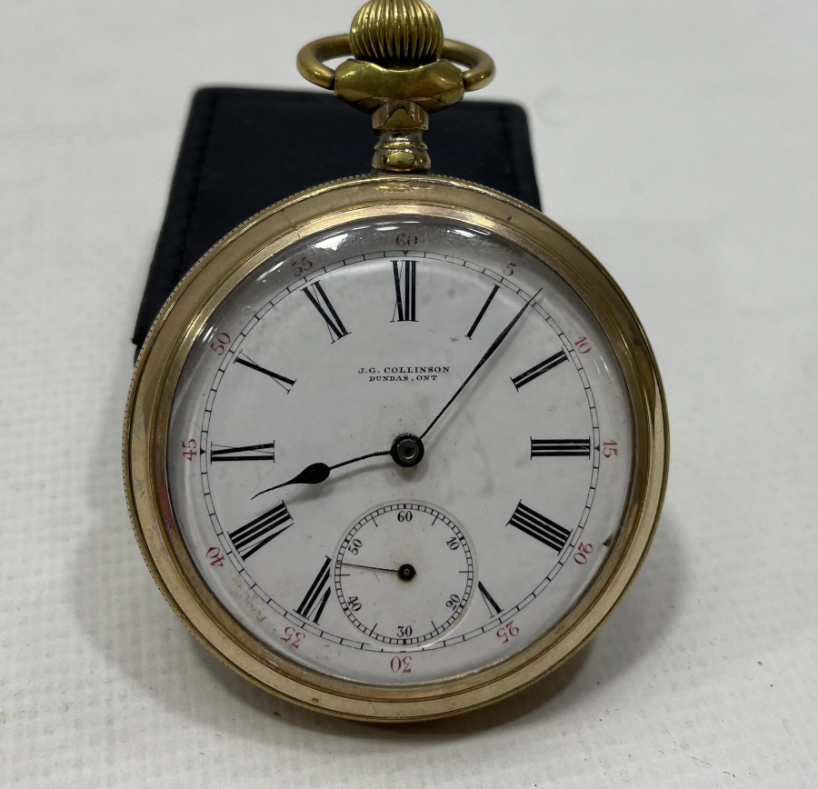 KURMALI ALTIN KAPLAMA İNGİLİZ CEP SAATİ