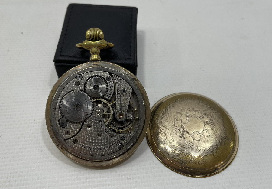 KURMALI ALTIN KAPLAMA İNGİLİZ CEP SAATİ