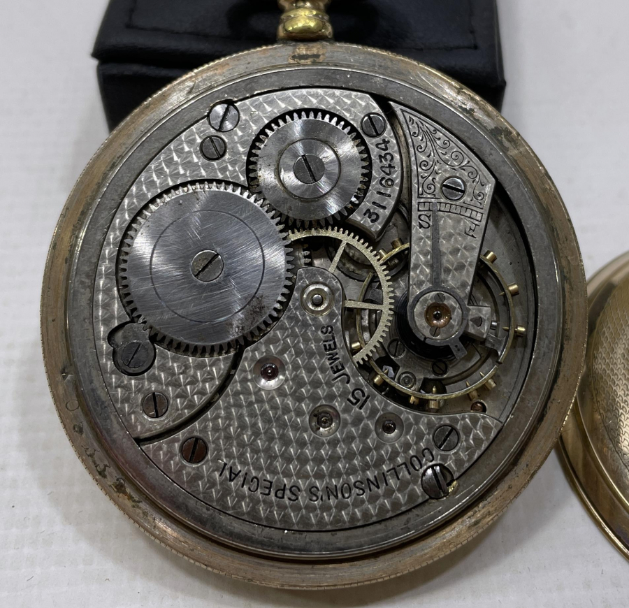 KURMALI ALTIN KAPLAMA İNGİLİZ CEP SAATİ