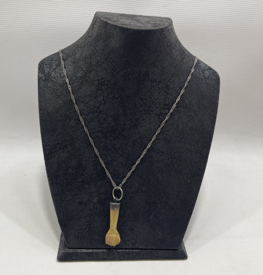 KEMİKTEN MAMUL ANTİKA GÜMÜŞ KOLYE UCU