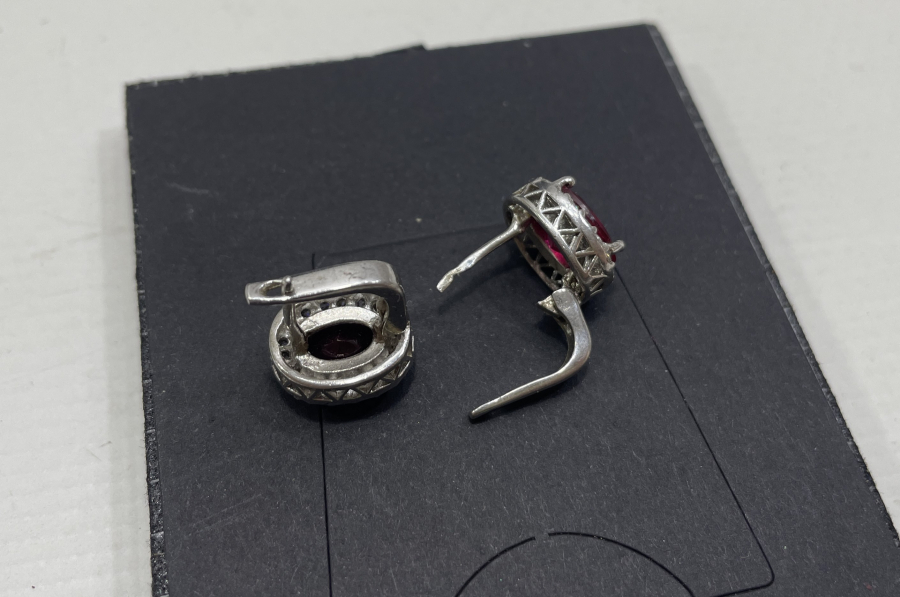 MARGAZİT TAŞLI GÜMÜŞ KÜPE