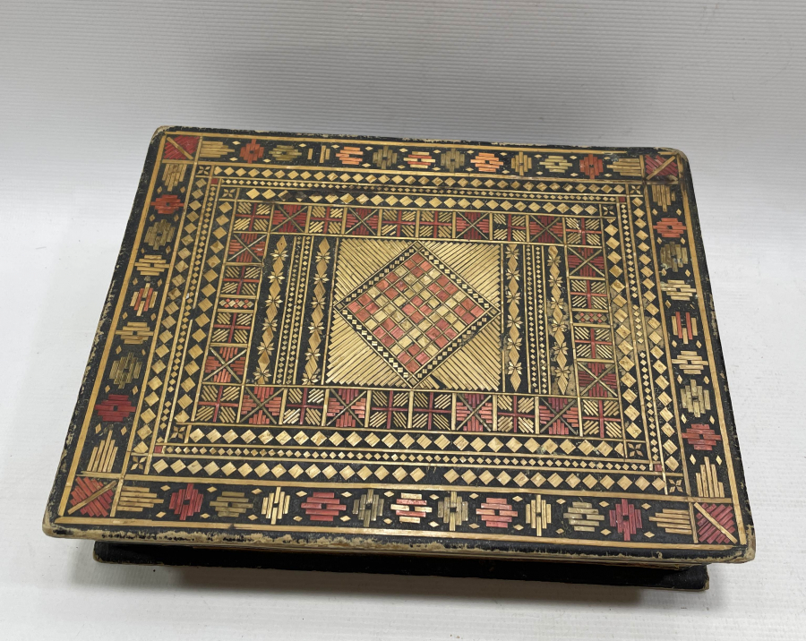 OSMANLI DÖNEMİ SAMAN İŞİ AHŞAP KUTU