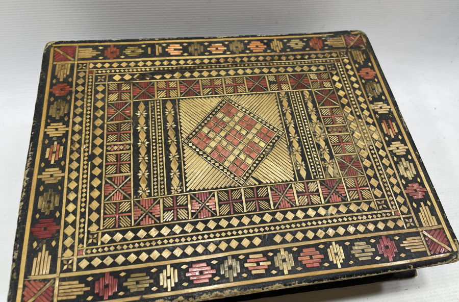 OSMANLI DÖNEMİ SAMAN İŞİ AHŞAP KUTU