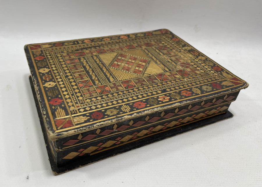 OSMANLI DÖNEMİ SAMAN İŞİ AHŞAP KUTU