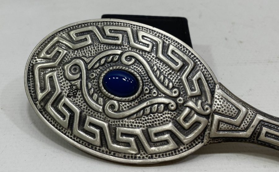 ÜZERİ TAŞLI GÜMÜŞ EL AYNASI