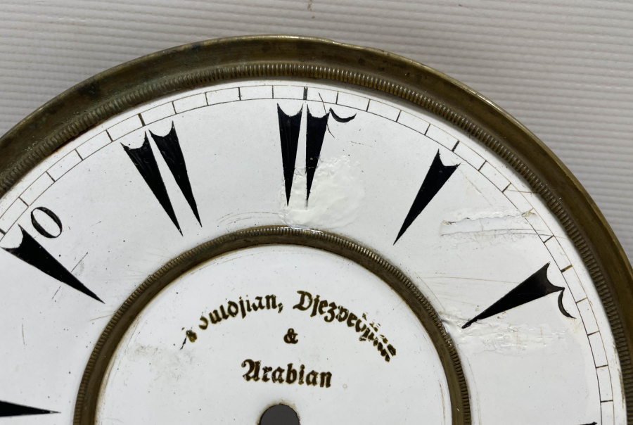 ÜZERİ YAZILI OSMANLI DÖNEMİ PORSELEN DUVAR SAATİ KADRANI