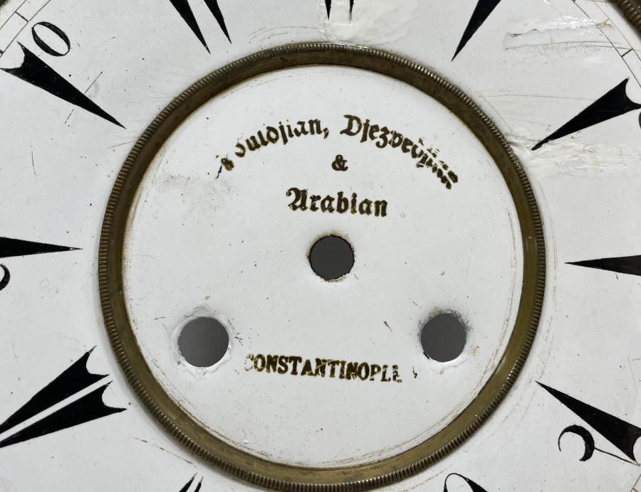 ÜZERİ YAZILI OSMANLI DÖNEMİ PORSELEN DUVAR SAATİ KADRANI
