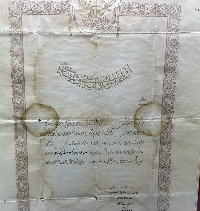 OSMANLICA YAZILI BERATLI İSTİKLAL MADALYASI