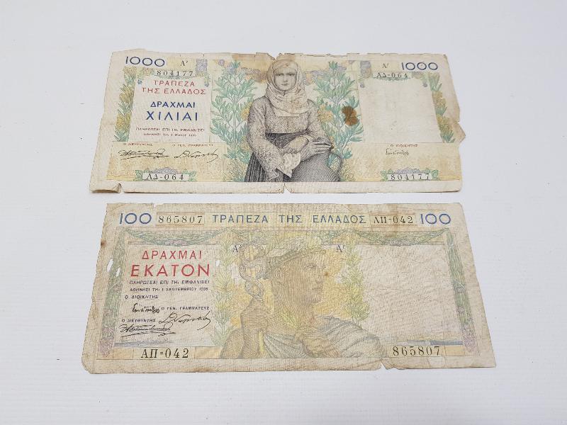 1935 YUNANİSTAN 100 VE 1000 DİRAHMİ