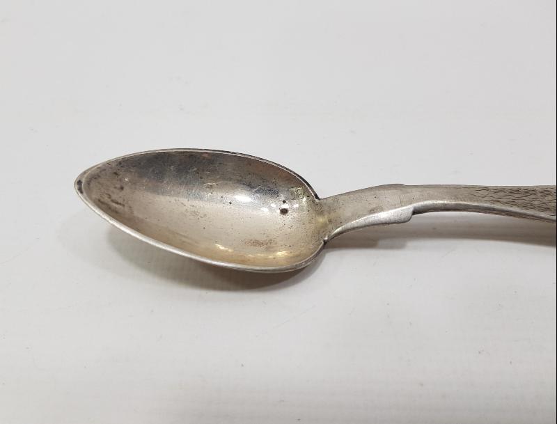 OSMANLI DÖNEMİ İZMİR İŞİ RUMCA İNİSİYALLİ GÜMÜŞ TATLI KAŞIĞI