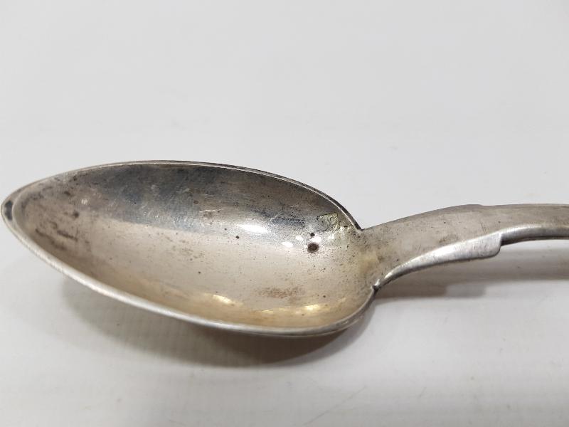 OSMANLI DÖNEMİ İZMİR İŞİ RUMCA İNİSİYALLİ GÜMÜŞ TATLI KAŞIĞI