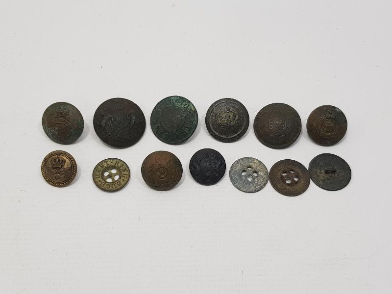 1. DÜNYA SAVAŞI DÖNEMİ BİR DÜZİNE SUBAY VE ASKER DÜĞMESİ