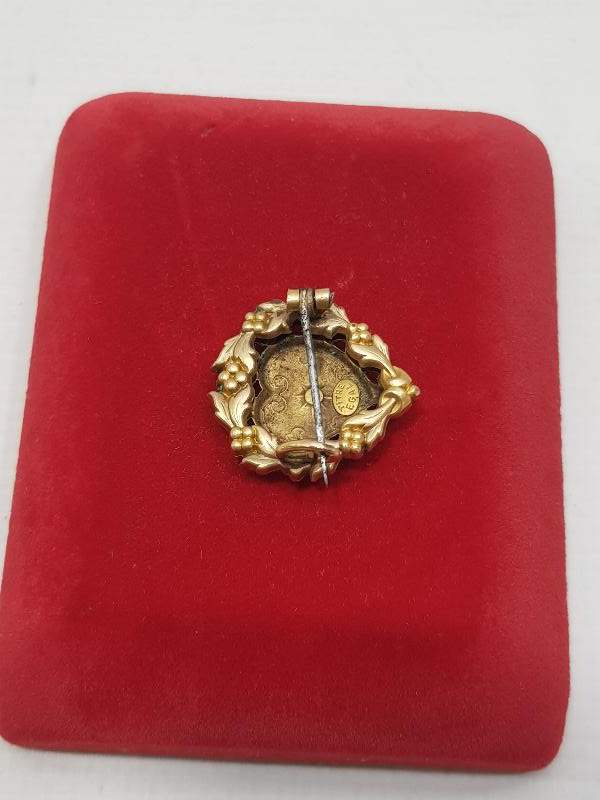 1900'LERDEN ART NOUVEAU KALP FORMLU ALTIN KAPLAMA BROŞ