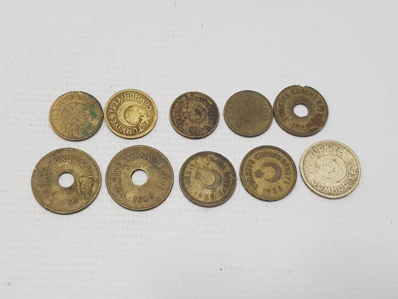 1940-1950'LERDEN 10 ADET MADENİ PARA