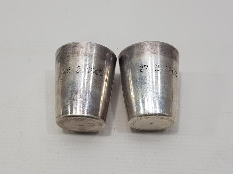 1962 TARİHLİ GÜMÜŞ KAPLAMA TANKÇI BARDAKLARI