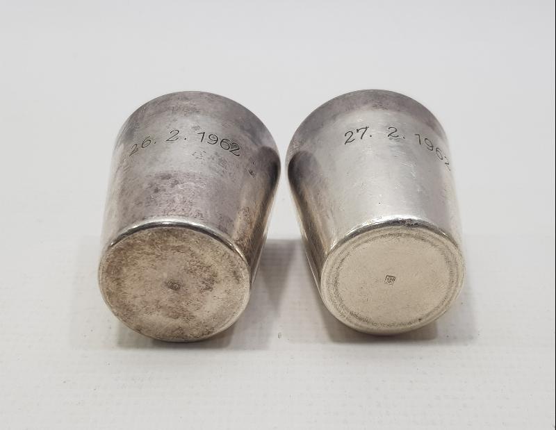 1962 TARİHLİ GÜMÜŞ KAPLAMA TANKÇI BARDAKLARI