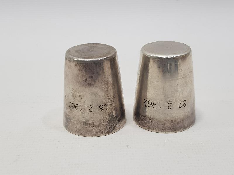 1962 TARİHLİ GÜMÜŞ KAPLAMA TANKÇI BARDAKLARI