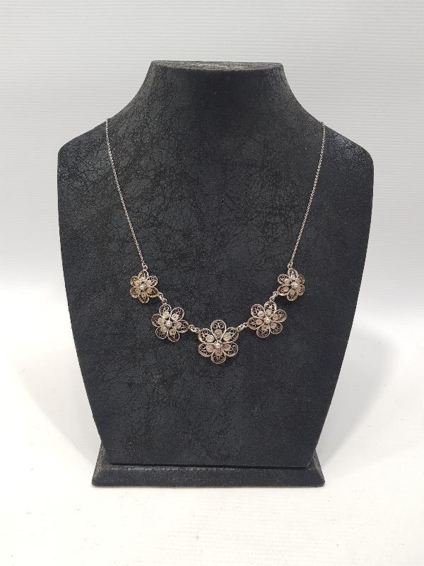 ANTİKA TELKARİ GÜMÜŞ KOLYE