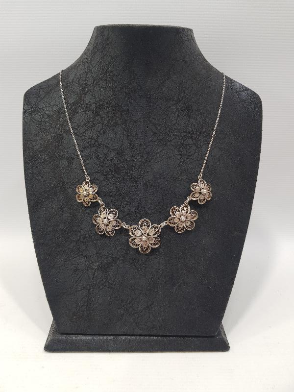 ANTİKA TELKARİ GÜMÜŞ KOLYE