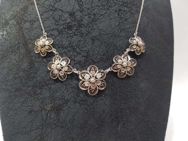 ANTİKA TELKARİ GÜMÜŞ KOLYE