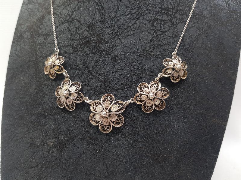 ANTİKA TELKARİ GÜMÜŞ KOLYE