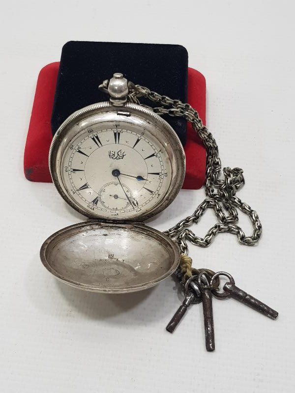 GÜMÜŞGERDAN MARKA ÇOK NADİR OSMANLI GÜMÜŞ CEP SAATİ