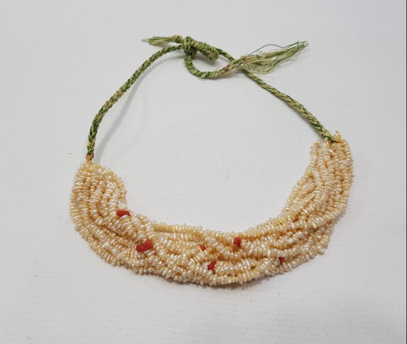 MERCAN TAŞLI ANTİKA KUM İNCİ GERDANLIK 