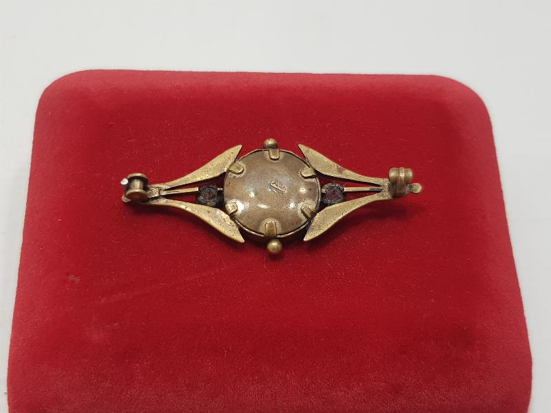 OSMANLI DÖNEMİ LAL TAŞLI, RESİMLİ BROŞ 