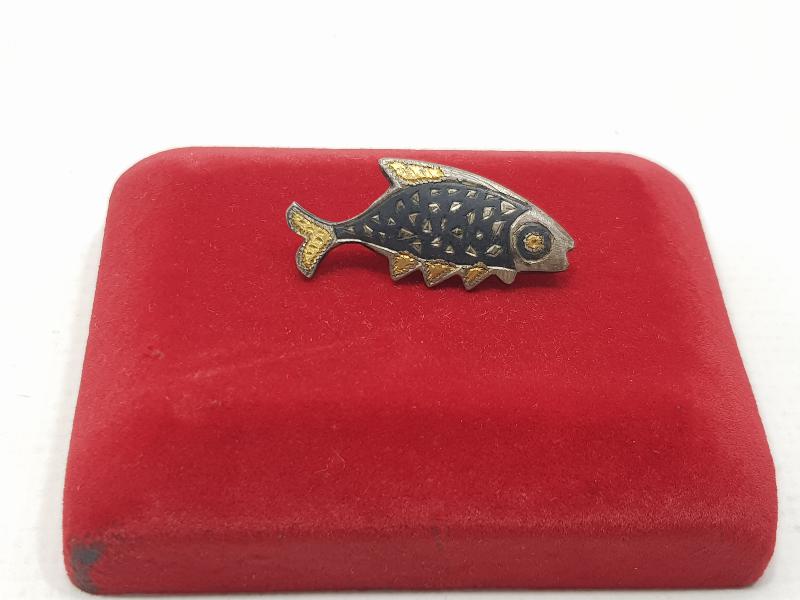 OSMANLI DÖNEMİ VAN İŞİ ERMENİ USTA İŞİ SAVATLI GÜMÜŞ BALIK APLİK