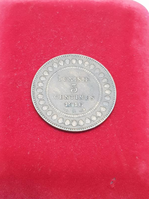 1916 SÖMÜRGE DÖNEMİ TUNUS 5 CENTIMES