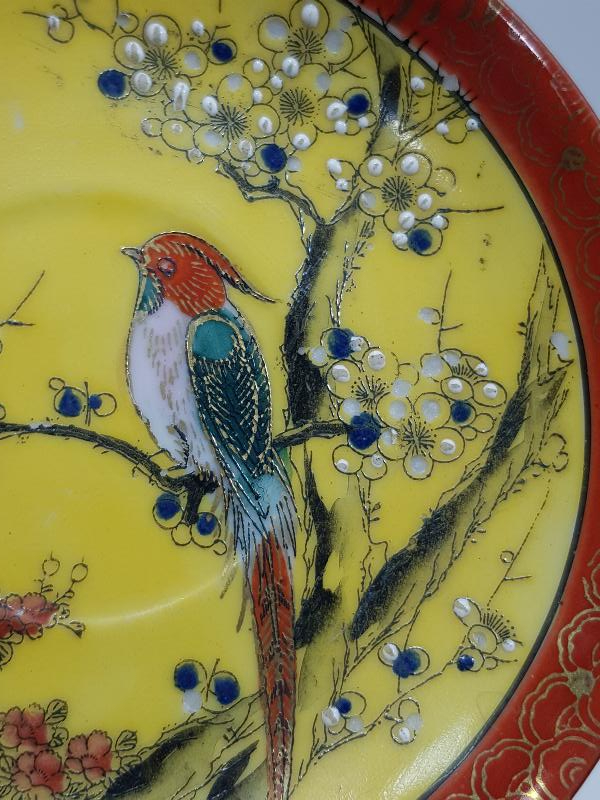 ANTİKA JAPON YAPIMI MİNELİ PORSELEN ÇAY FİNCANI