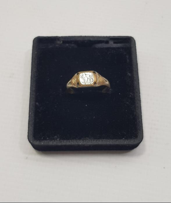 MS İNİSİYALLİ ALTIN KAPLAMA ANTİKA YÜZÜK