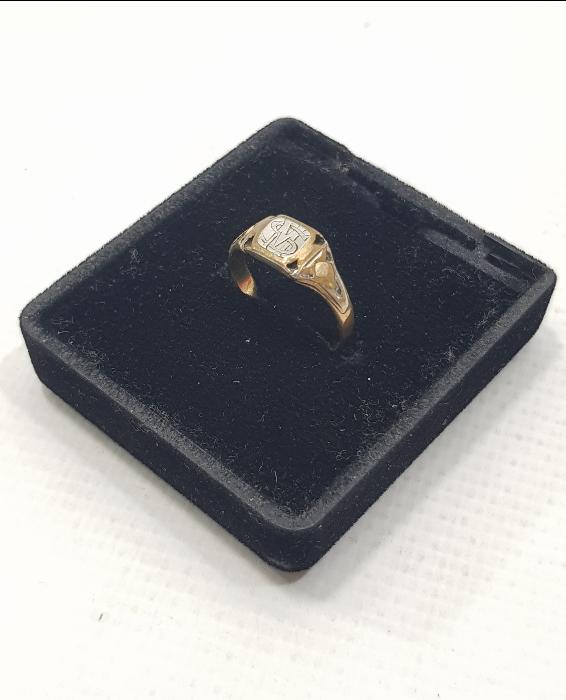 MS İNİSİYALLİ ALTIN KAPLAMA ANTİKA YÜZÜK