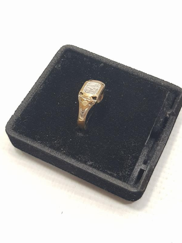 MS İNİSİYALLİ ALTIN KAPLAMA ANTİKA YÜZÜK