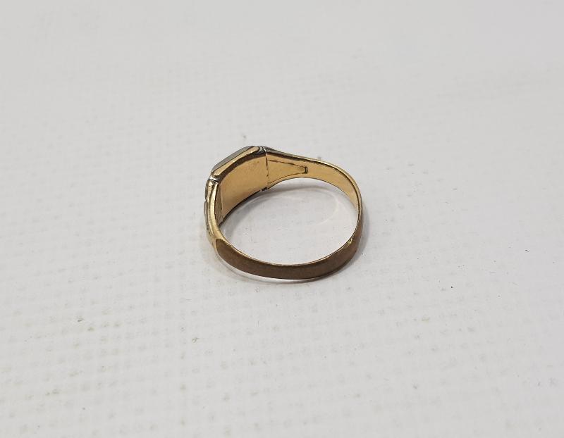 MS İNİSİYALLİ ALTIN KAPLAMA ANTİKA YÜZÜK