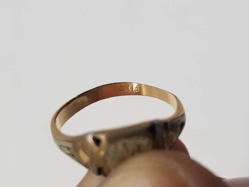 MS İNİSİYALLİ ALTIN KAPLAMA ANTİKA YÜZÜK