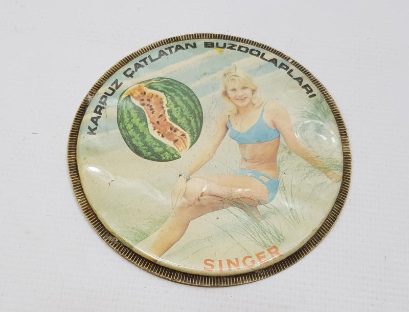 SINGER KARPUZ ÇATLATAN BUZDOLAPLARI REKLAMLI BARDAK ALTLIĞI