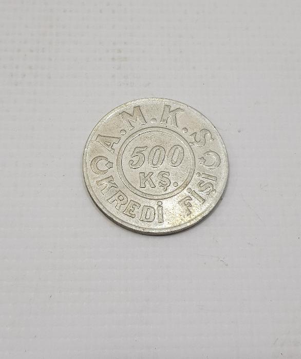 TARİHİ TESİSİ 1 EYLÜL 1925 A.M.K.Ş. 500 KURUŞ KREDİ FİŞİ - JETON