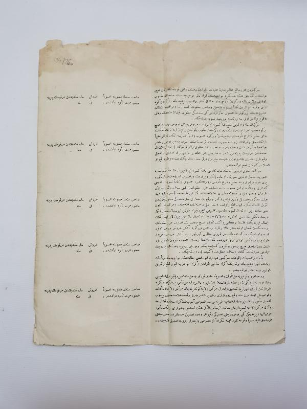 1. DÜNYA SAVAŞI OSMANLICA ASKERİ MAAŞ SENEDİ