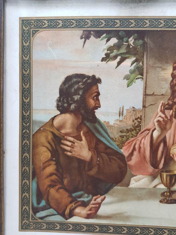 1911 TARİHLİ HAZRETİ İSA GÖRSELLİ HIRİSTİYAN DİNİ DUVAR PANOSU