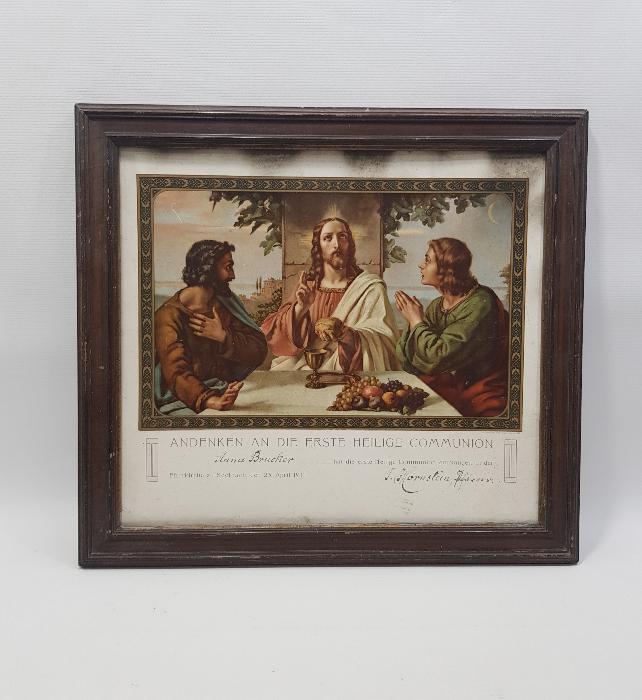 1911 TARİHLİ HAZRETİ İSA GÖRSELLİ HIRİSTİYAN DİNİ DUVAR PANOSU